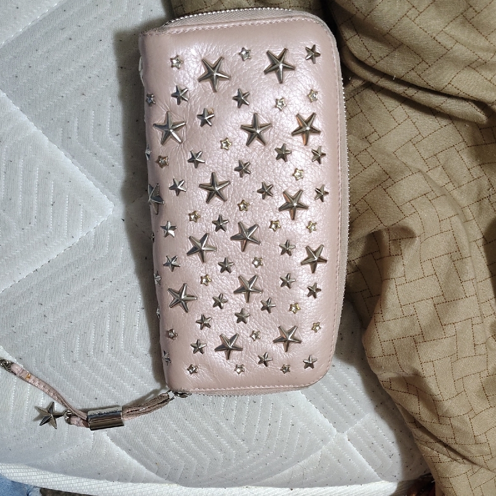 Jimmy Choo Pink Star-Studded Womens Wallet